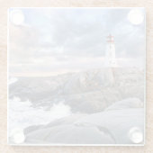Peggy's Cove Lighthouse Glazen Onderzetter (Achterkant)