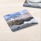 Peggy's Cove Lighthouse Kartonnen Onderzetters (Schuin)