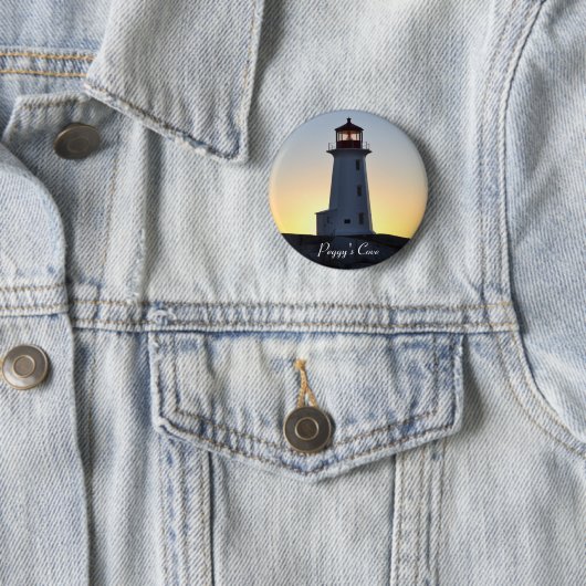 Peggy's Cove Lighthouse N.S. Button pin Badge (In situ)