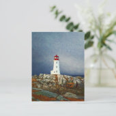 Peggys Cove Lighthouse Nova Scotia Canada Art Card Briefkaart (Staand voorkant)