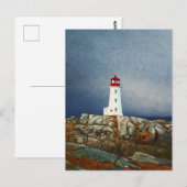 Peggys Cove Lighthouse Nova Scotia Canada Art Card Briefkaart (Voorkant / Achterkant)