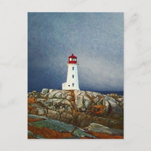 Peggys Cove Lighthouse Nova Scotia Canada Art Card Briefkaart (Voorkant)
