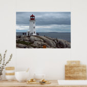 Peggy's Cove Lighthouse, Nova Scotia foto-poster Poster (Keuken)