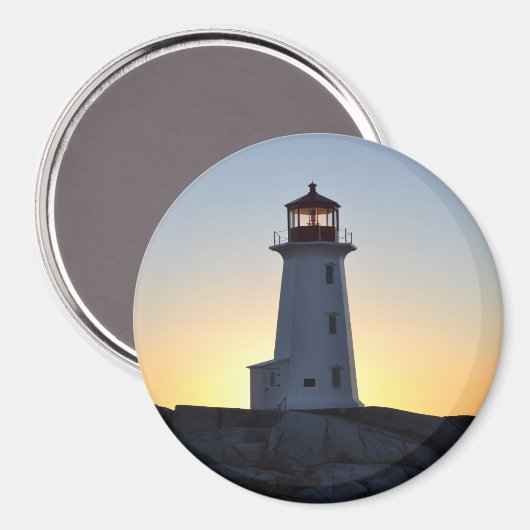 Peggy's Cove Lighthouse Nova Scotia fridge Magnet (Voorkant / Achterkant)