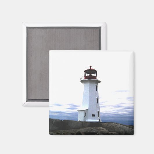 Peggy's Cove Lighthouse Nova Scotia fridge Magnet (Voorkant / Achterkant)