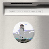 Peggy's Cove Lighthouse Nova Scotia fridge Magnet (Insitu (Vaatwasser))