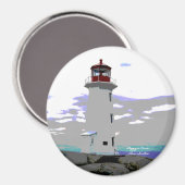 Peggy's Cove Lighthouse Nova Scotia fridge Magnet (Voorkant / Achterkant)
