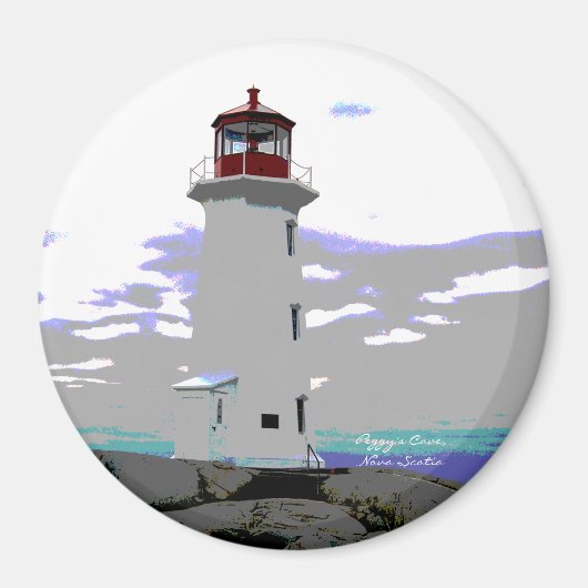Peggy's Cove Lighthouse Nova Scotia fridge Magnet (Voorkant)