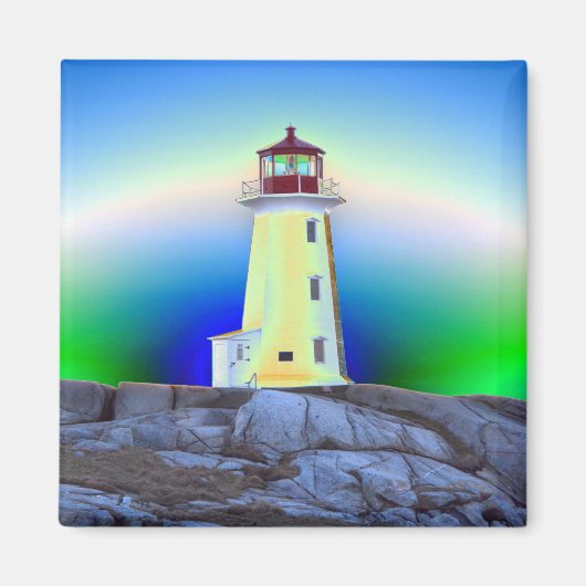 Peggy's Cove Lighthouse Nova Scotia fridge Magnet (Voorkant)