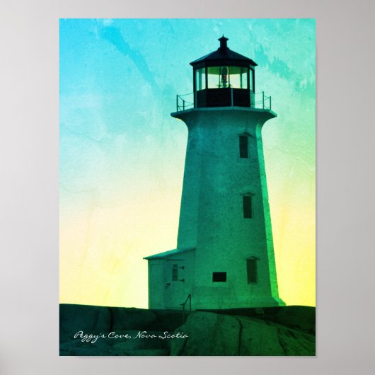Peggy's Cove Lighthouse Route Nova Scotia Postcar Poster (Voorkant)