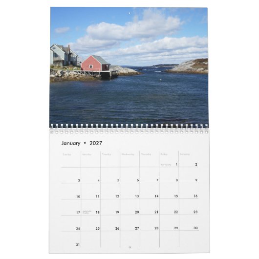 Peggy's Cove, Nova Scotia Kalender (Jan 2027)