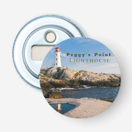 Peggys Point Lighthouse Atlantic Canada Button Flesopener