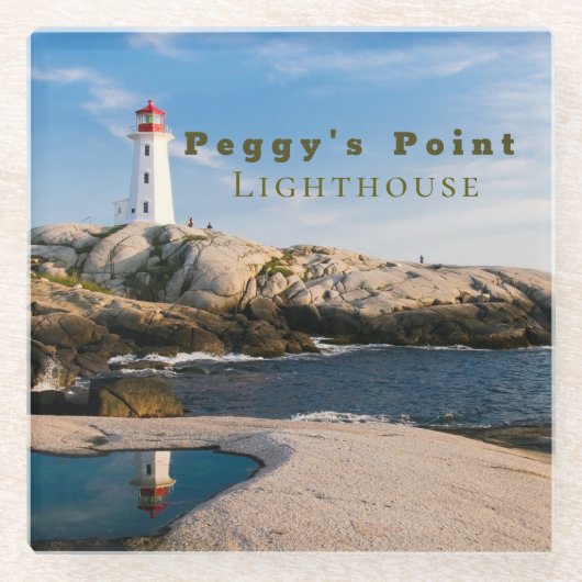 Peggys Point Lighthouse Atlantic Canada Glazen Onderzetter (Voorkant)