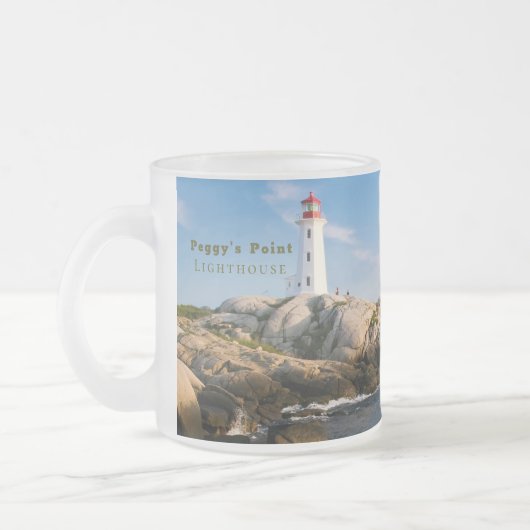 Peggys Point Lighthouse Atlantic Canada Matglas Koffiemok (Links)