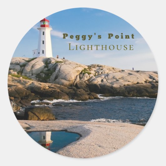 Peggys Point Lighthouse Atlantic Canada Ronde Sticker (Voorkant)