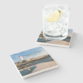 Peggys Point Lighthouse Atlantic Canada Stenen Onderzetter (Zijkant)