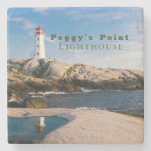 Peggys Point Lighthouse Atlantic Canada Stenen Onderzetter (Voorkant)