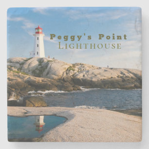 Peggys Point Lighthouse Atlantic Canada Stenen Onderzetter