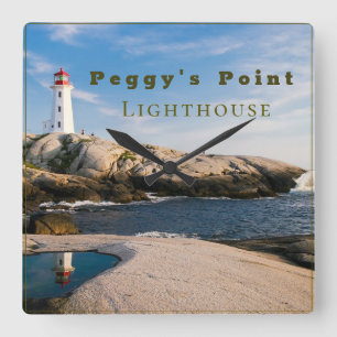 Peggys Point Lighthouse Atlantic Canada Vierkante Klok