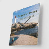 Peggys Point Lighthouse Atlantic Canada Vierkante Klok (Hoek)