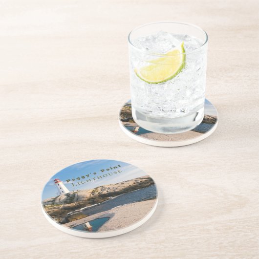 Peggy's Point Lighthouse Atlantic Canada Zandsteen Onderzetter (Zijkant)