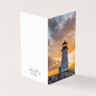 Peggy's Point Lighthouse Sunset Notitiekaarten Kaart