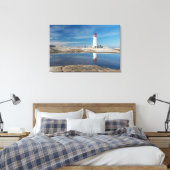 Peggy's vuurtoren | Canada Canvas Afdruk (Insitu (Slaapkamer))