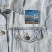 Peggy's vuurtoren | Canada Vierkante Button 5,1 Cm (In situ)