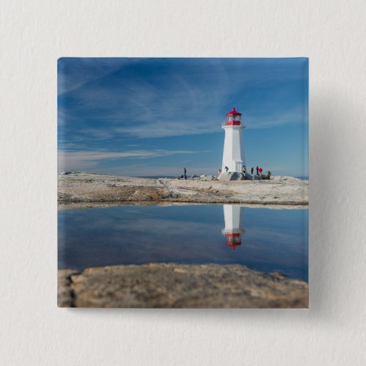 Peggy's vuurtoren | Canada Vierkante Button 5,1 Cm (Voorkant)