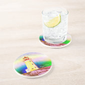 Peggy's vuurtoren met cove halifax Nova Scotia Can Zandsteen Onderzetter (Zijkant)