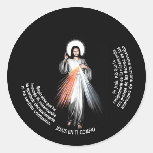 pegtatina con jesus misericordioso ronde sticker (Voorkant)