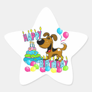 PEGUI Pups Gelukkige Verjaardag - Tin Ster Sticker