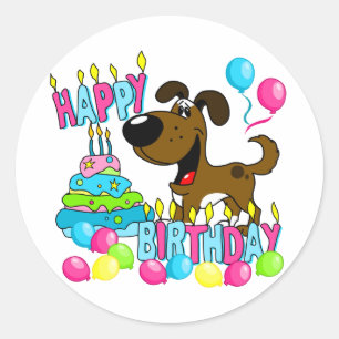 PEGUI Pups Happy Birthday - Boots Ronde Sticker