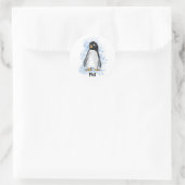 Peguin waterverf stijl ronde sticker (Tas)