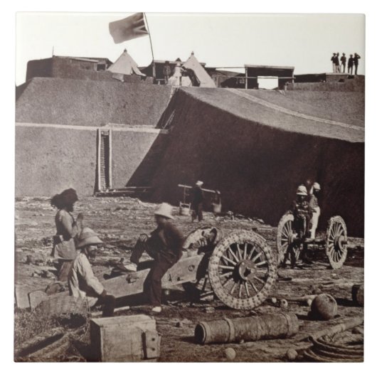 Pehlang Fort, 1860 (albumenzilverdruk) Tegeltje (Voorkant)