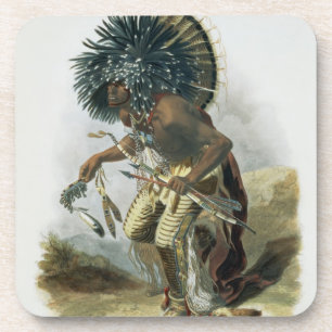 Pehriska-Ruhpa, Minatarre Warrior in the Costume o Drankjes Onderzetter