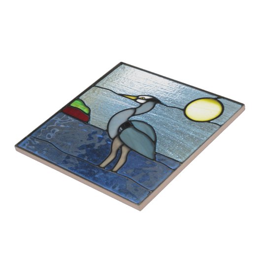 PEI Blue Heron Tegeltje (Zijkant)