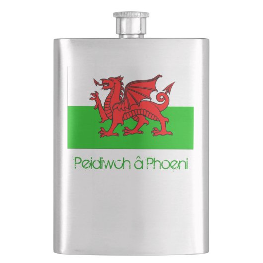 Peidiwch â Phoeni Welsh Hipflask Flacon (Voorkant)