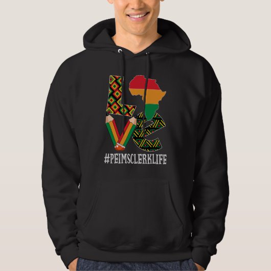 Peims Clerk Love Map African American Black Histor Hoodie (Voorkant)
