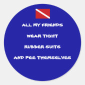 Peing Diver Round Sticker #1 (Voorkant)