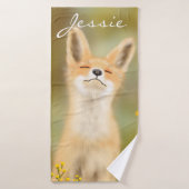 Peinture d'un mignon petit renard Bath Towel Badhanddoek (Badhanddoek)