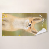 Peinture d'un mignon petit renard Bath Towel Badhanddoek (Badhanddoek)