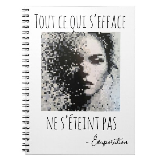 Peinture visage noir et blanc en pixel  notitieboek (Voorkant)