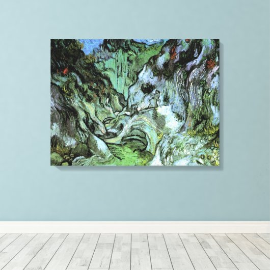 Peiroulets Ravine by Vincent van Gogh Canvas Afdruk (Insitu (Houten vloer))