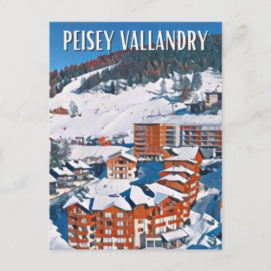 Peisey-Vallandry skigebied Briefkaart (Voorkant)