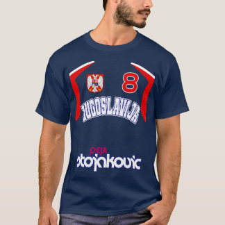 Peja Stojakovic Retro Joegoslavië Euro Basketbal F T-shirt