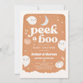 Pek A Boo Gender Neutral Ghost Baby shower Invita Kaart (Voorkant)