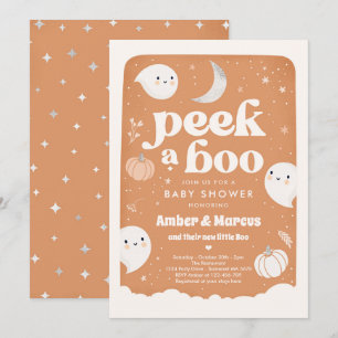 Pek A Boo Gender Neutral Ghost Baby shower Invita Kaart