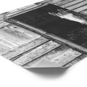 Pekaboo Horse en Barn Black en White Poster (Hoek)