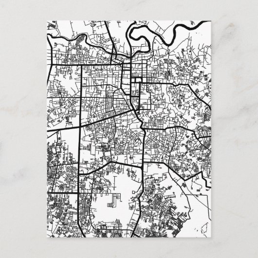 Pekanbaru Indonesia City Map Briefkaart (Voorkant)